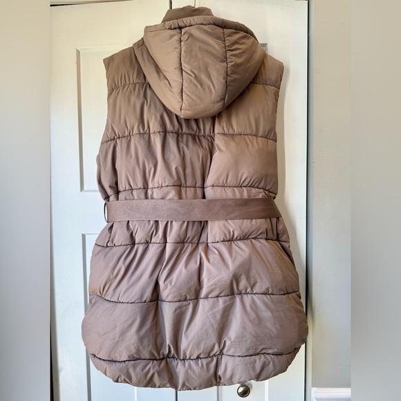 Zella recycled polyester puffer vest with belt, sparrow grey, size XL - Picture 4 of 12